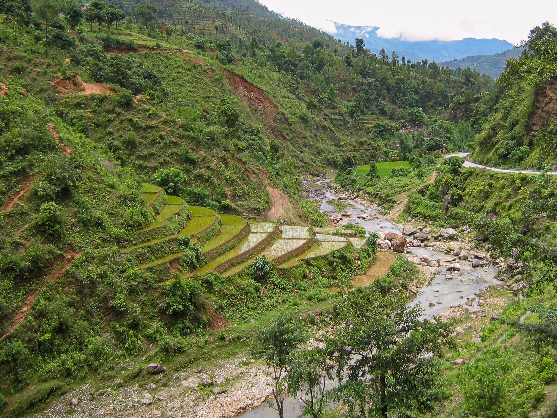 Leaving the Kathmandu Valley - terracing