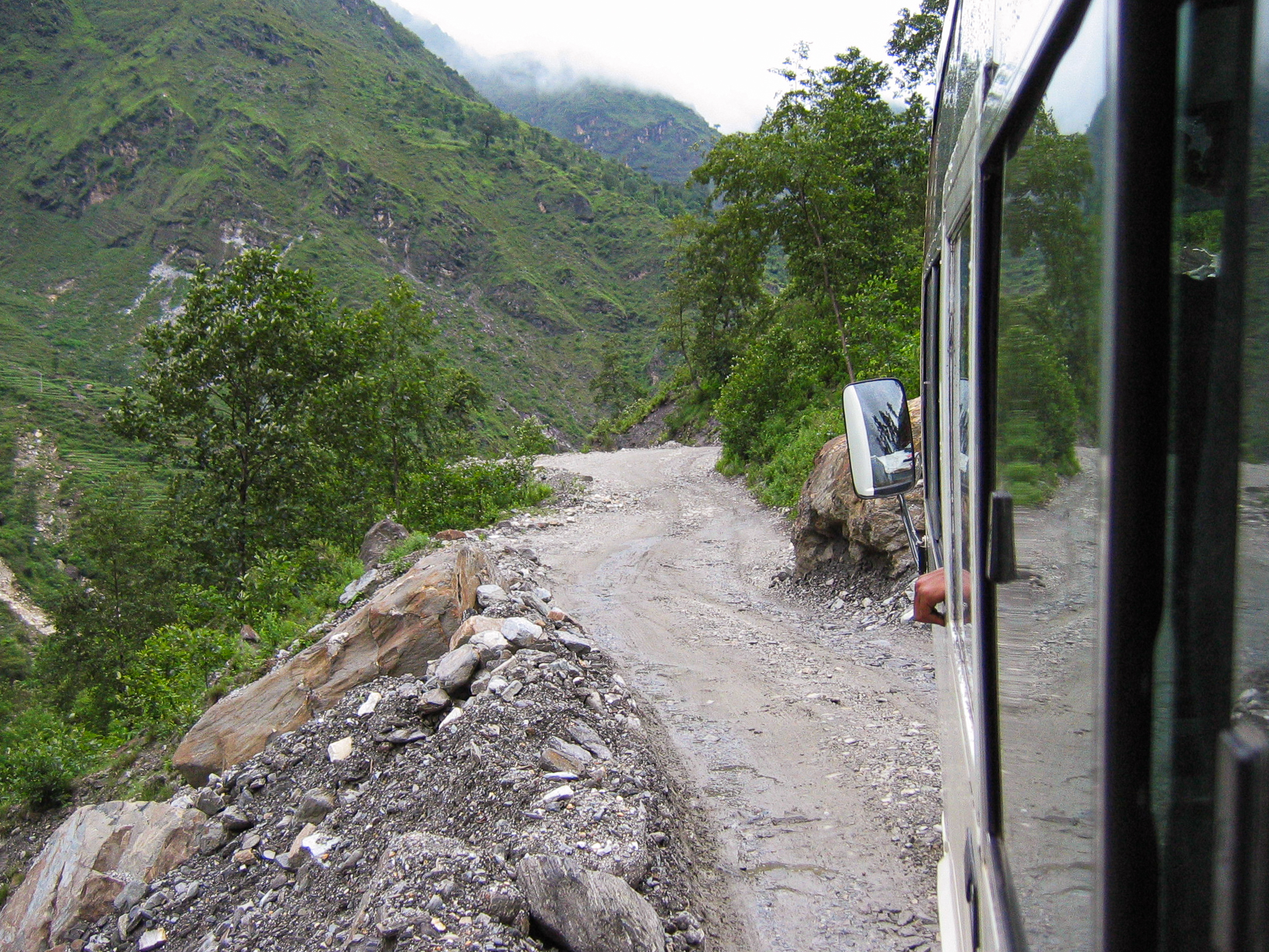 Kathmandu to Lhasa overland - Day 1 - Approaching the Nepali/Tibetan border town of Kodari