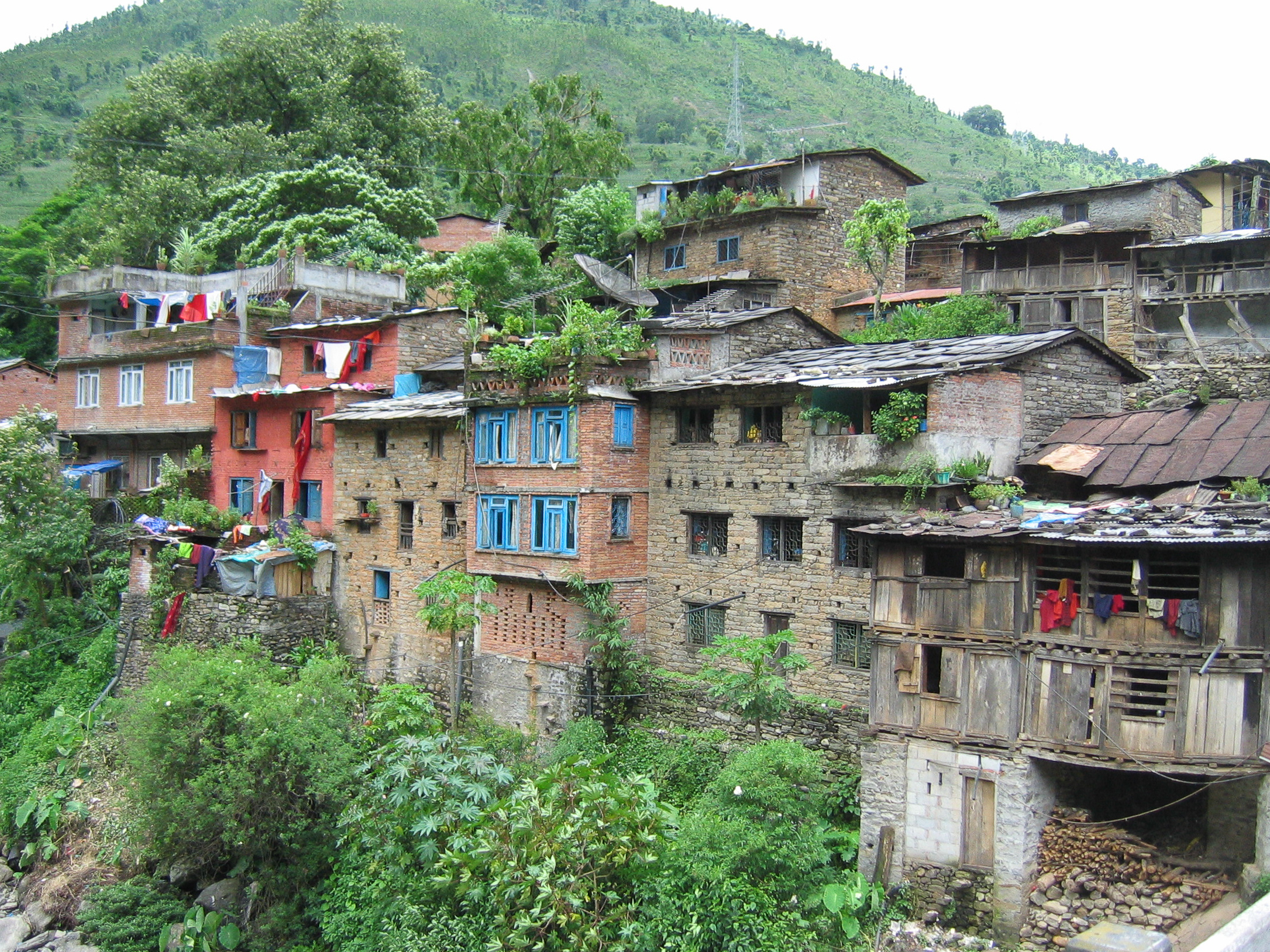 Kathmandu to Lhasa overland - Day 1 - Houses in Bahrabise