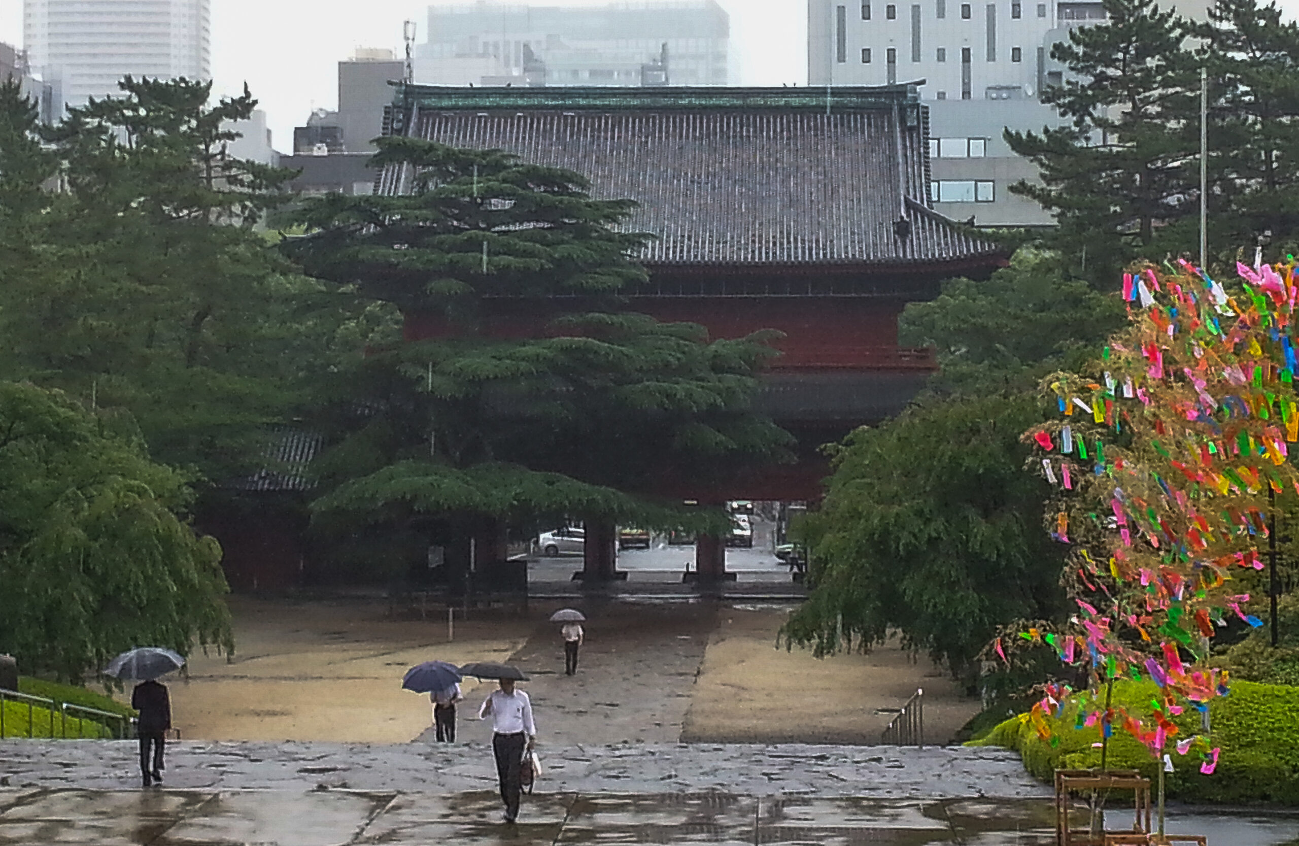 Tokyo - The old gate entrance to Zojo-ji Buddhist Temple