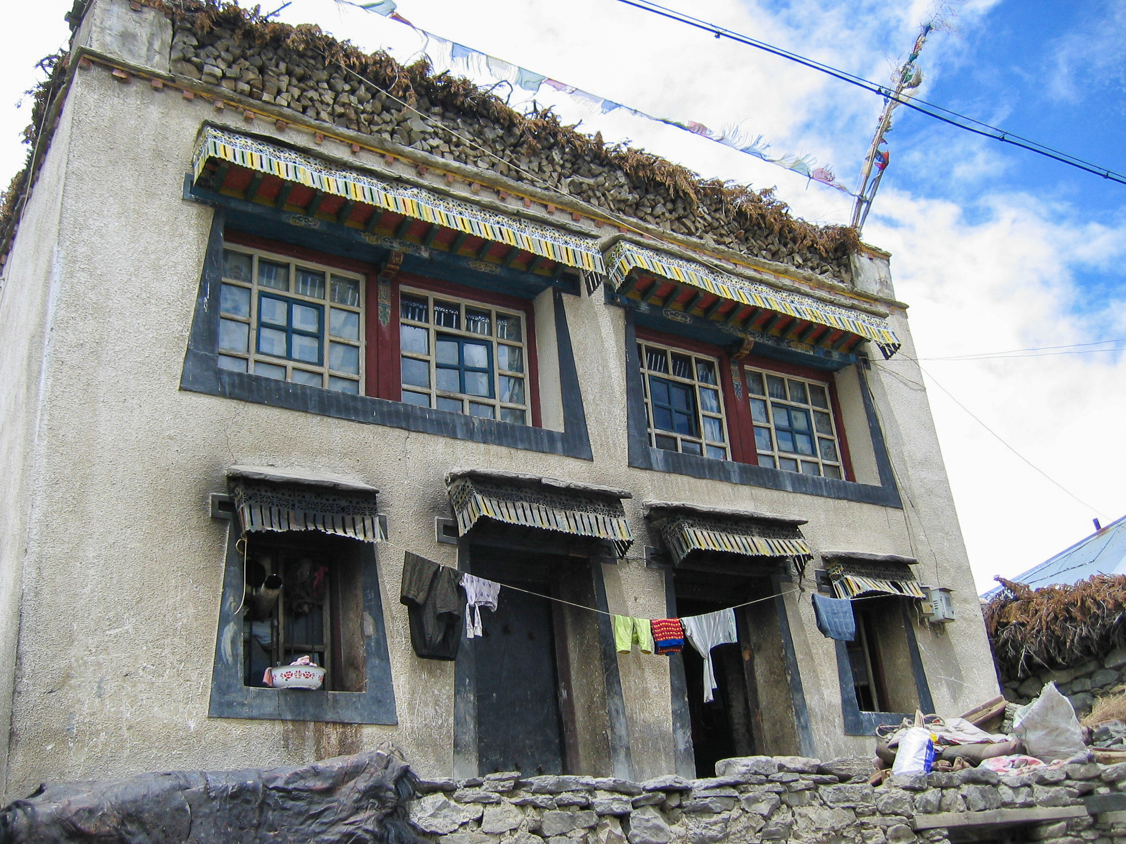 A typical Tibetan village house.