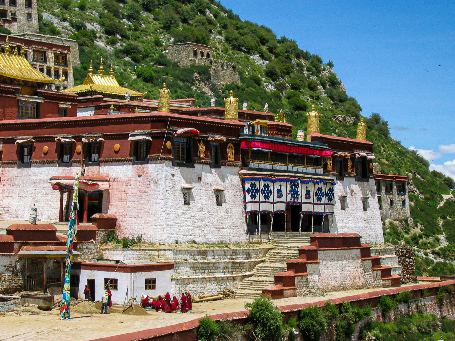 The assembly hall of Ganden Monastery, Tibet.