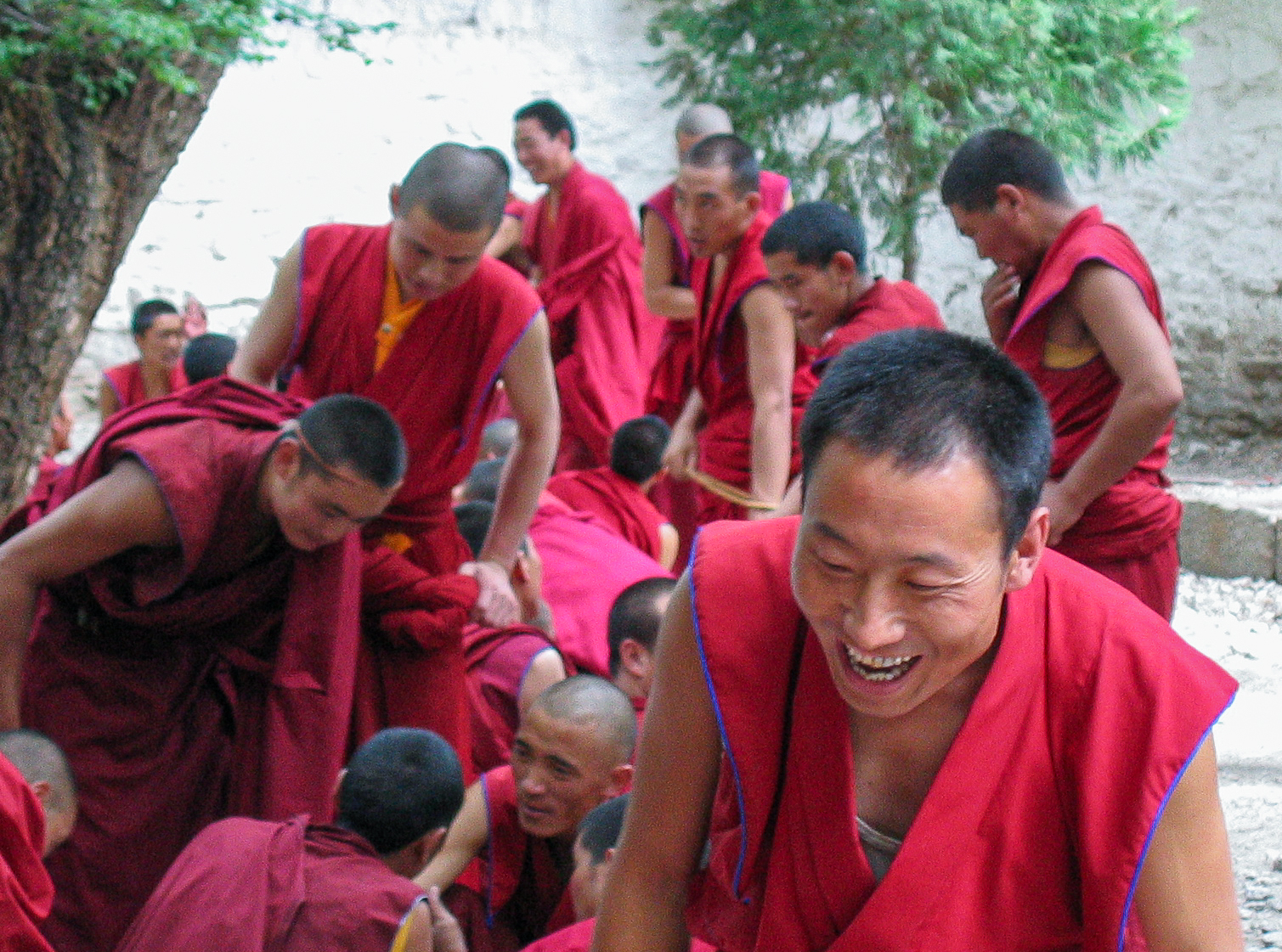 Sera Monastery  - Lhasa, Tibet. Monks deep in discussion.