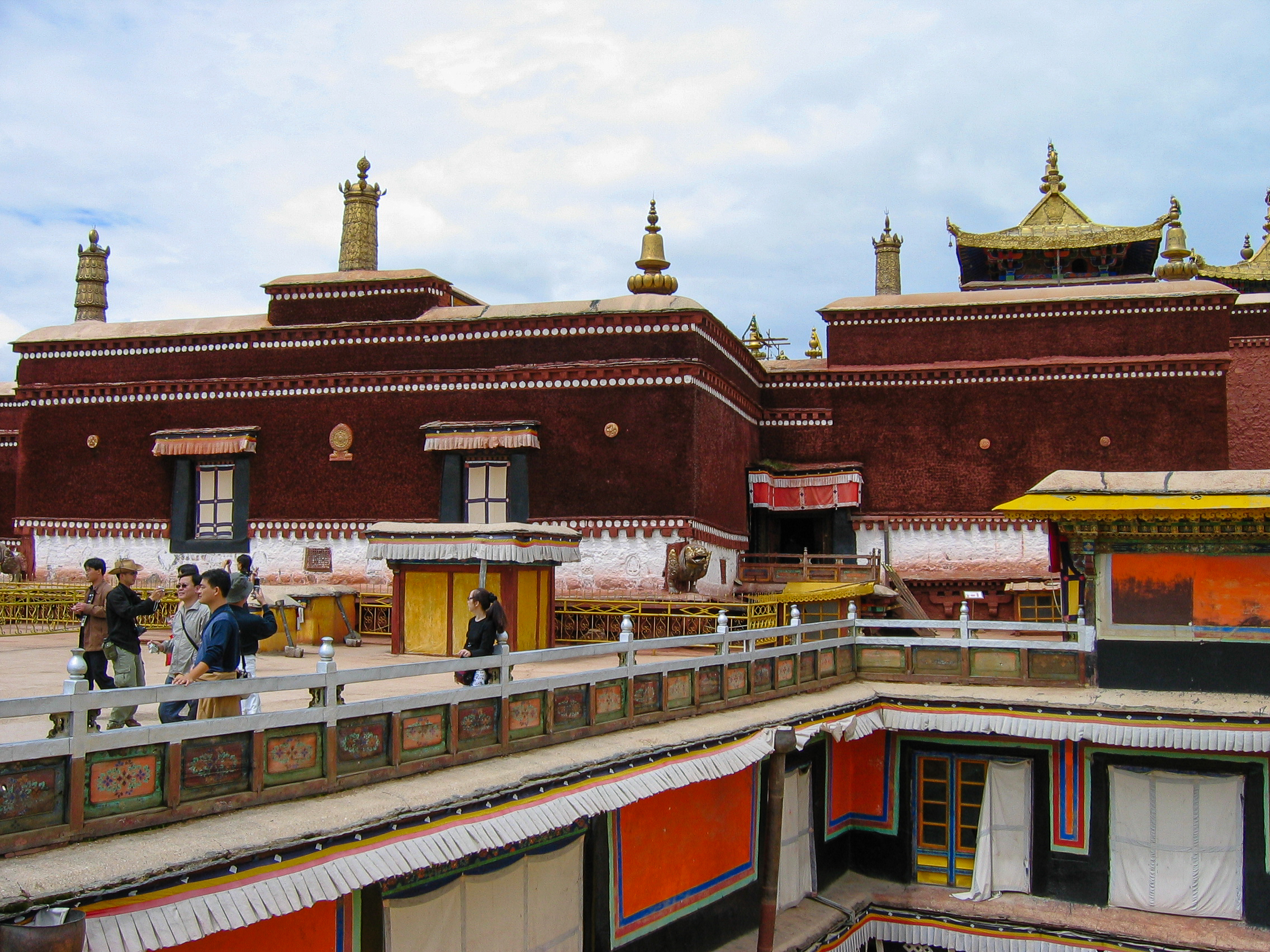 The roofs of the thirteen-storey Red Palace in the Potala Palace. Lhasa. Tibet.