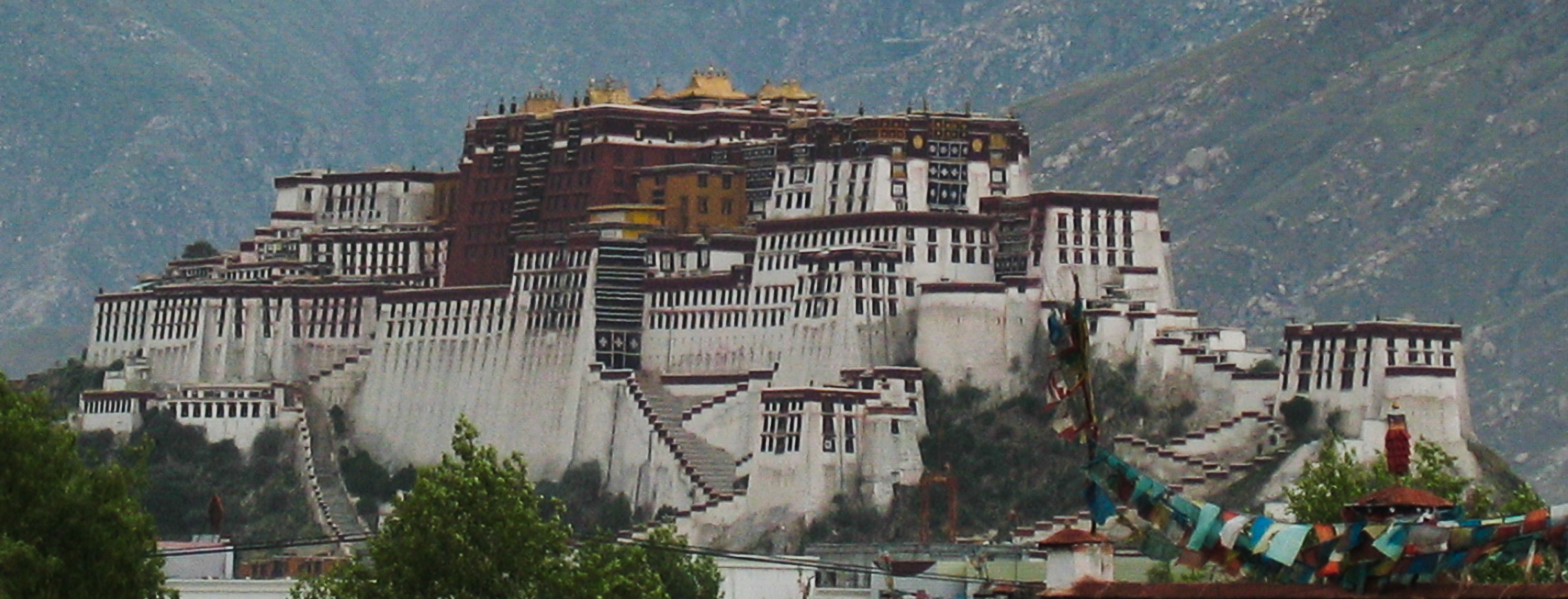 The view of the Potala Palace from the Jokhang. Lhasa. Tibet.