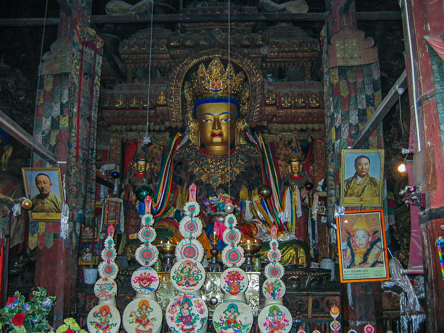 Principal statue of Sakyamuni in The Assembly Hall, Palcho Monastery. Gyantse, Tibet.