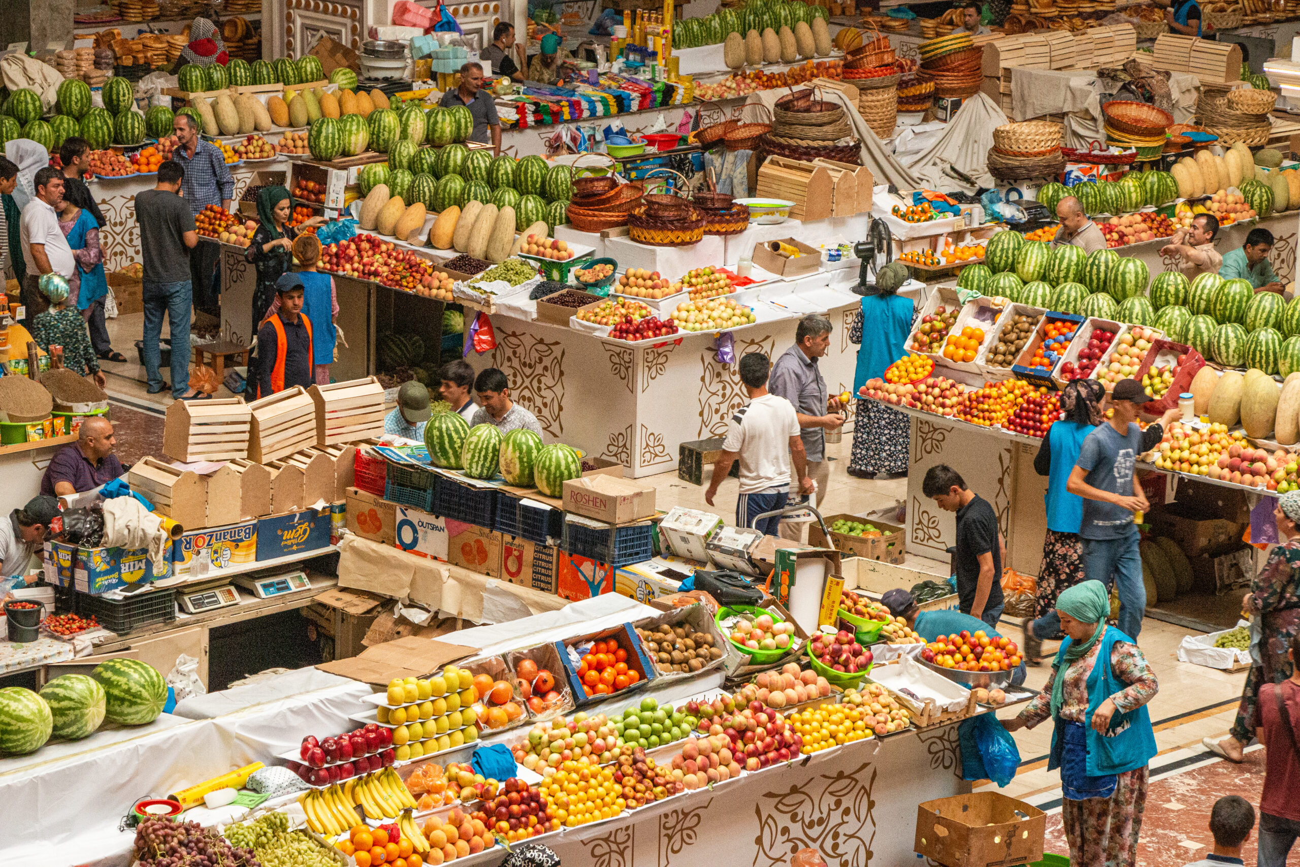 Dushanbe - the modern, clean and colourful Mehrgon Market