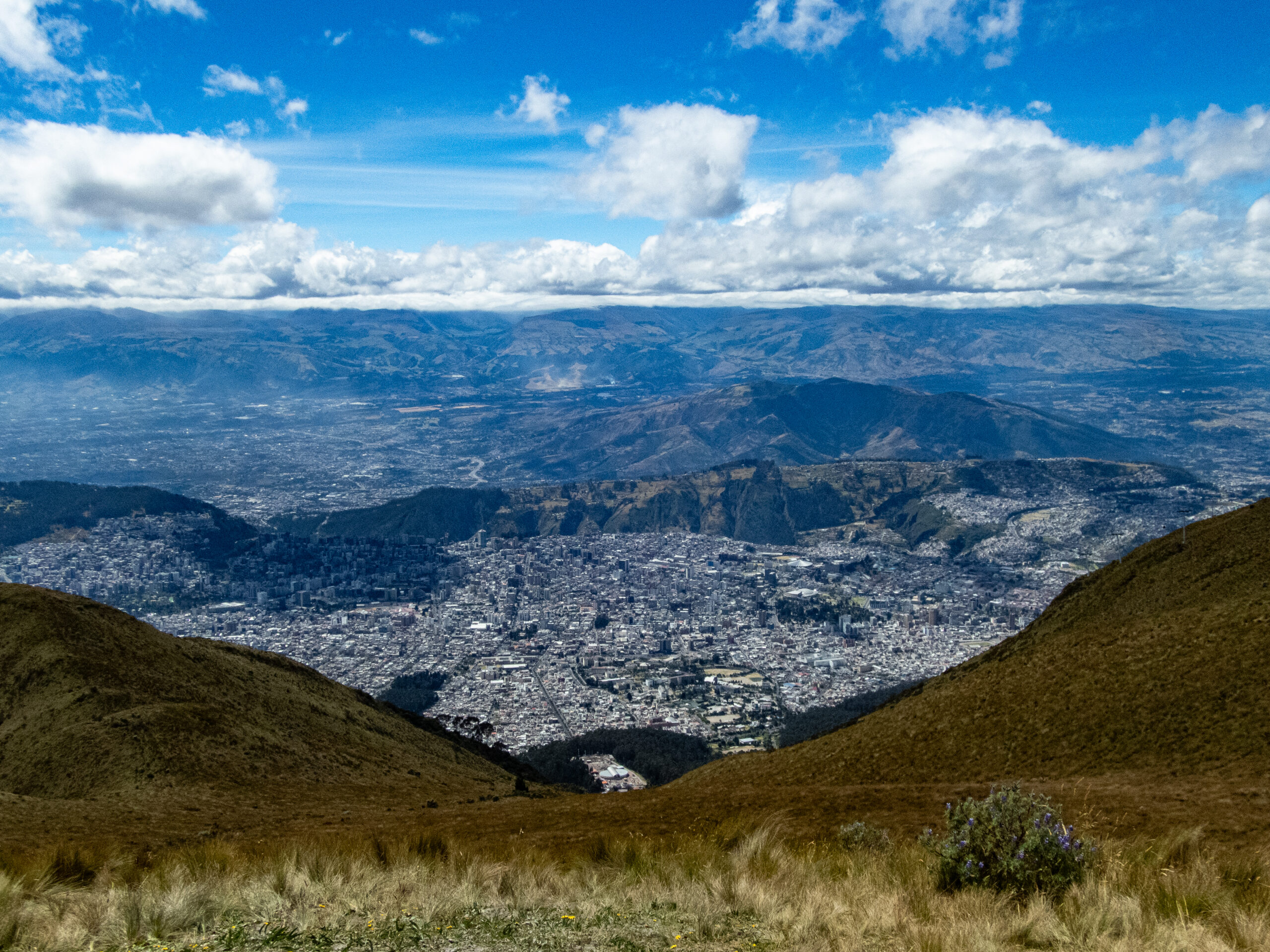 Quito - view from the lookout at the access point to Pichincha Volcano