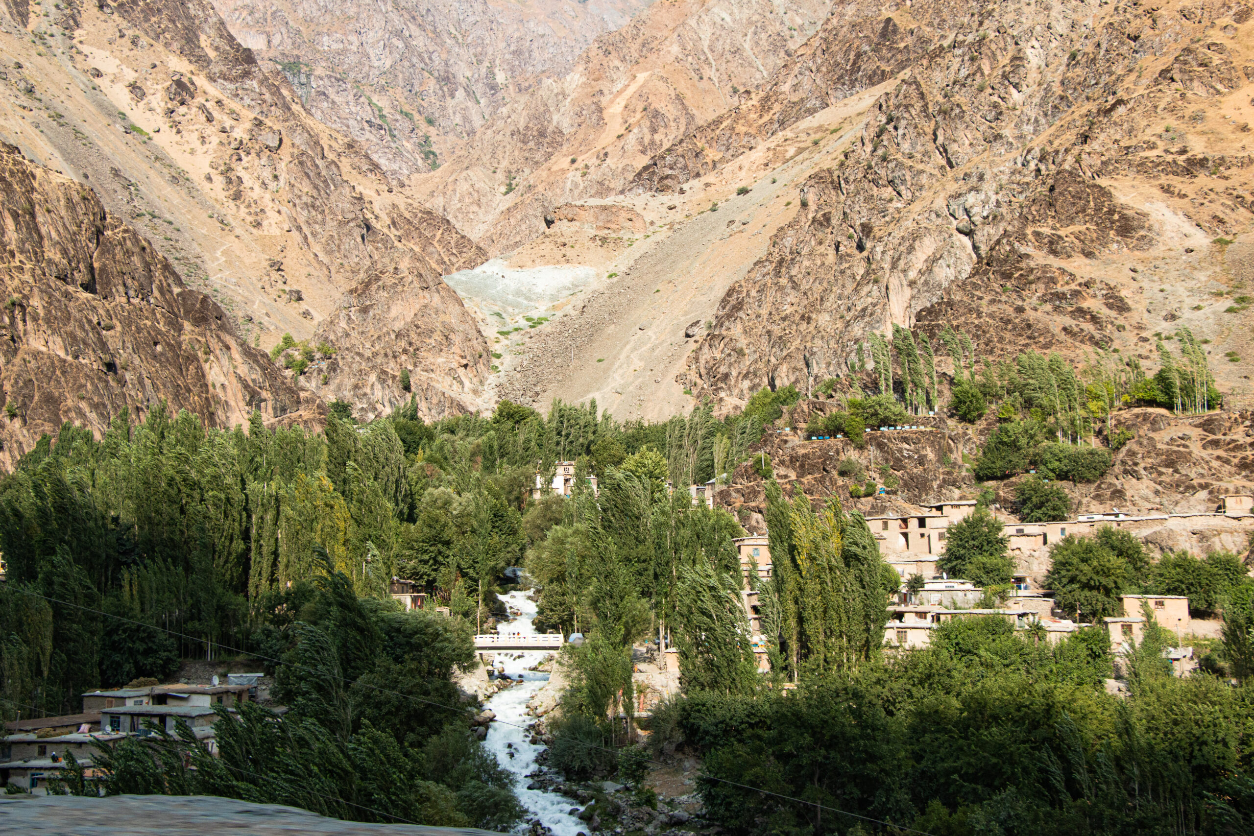 Pamir Highway - Afghan village - Making the most of the snow melt 