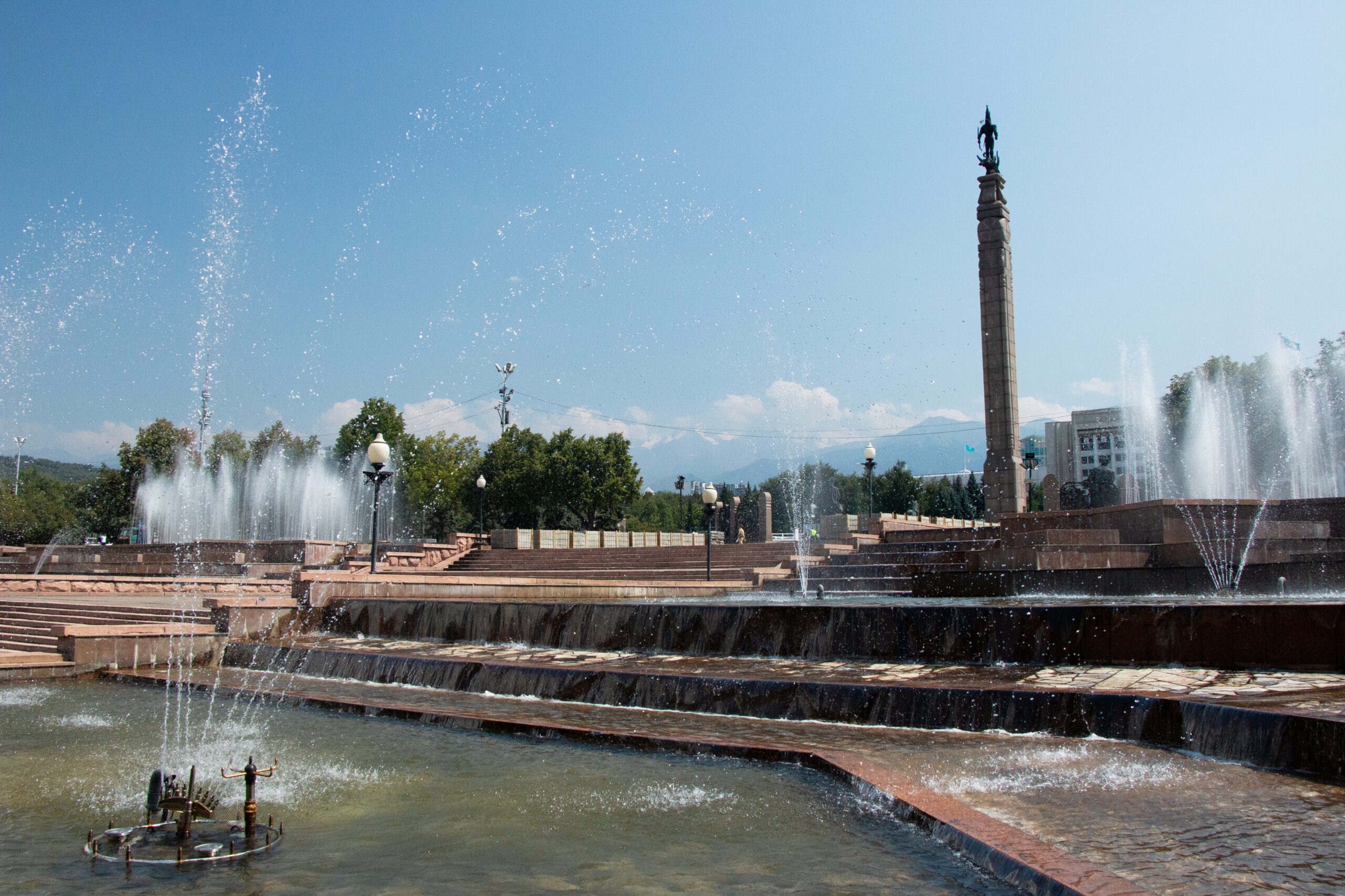 Almaty - fountains and mountains