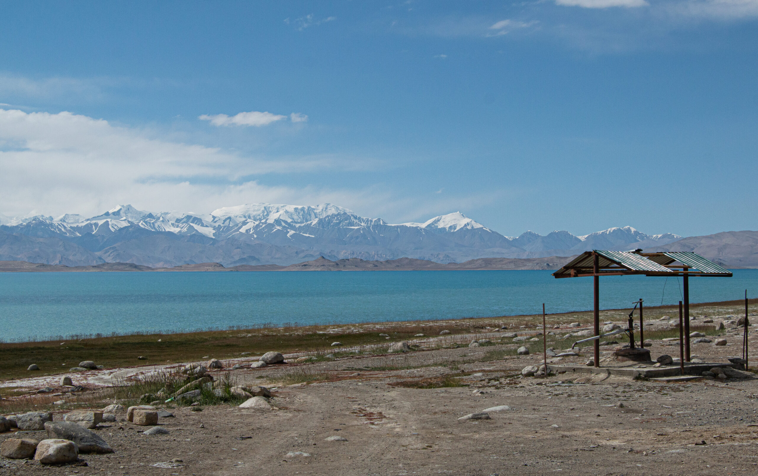 Karakul Lake, Tajikistan - a derelict bus shelter