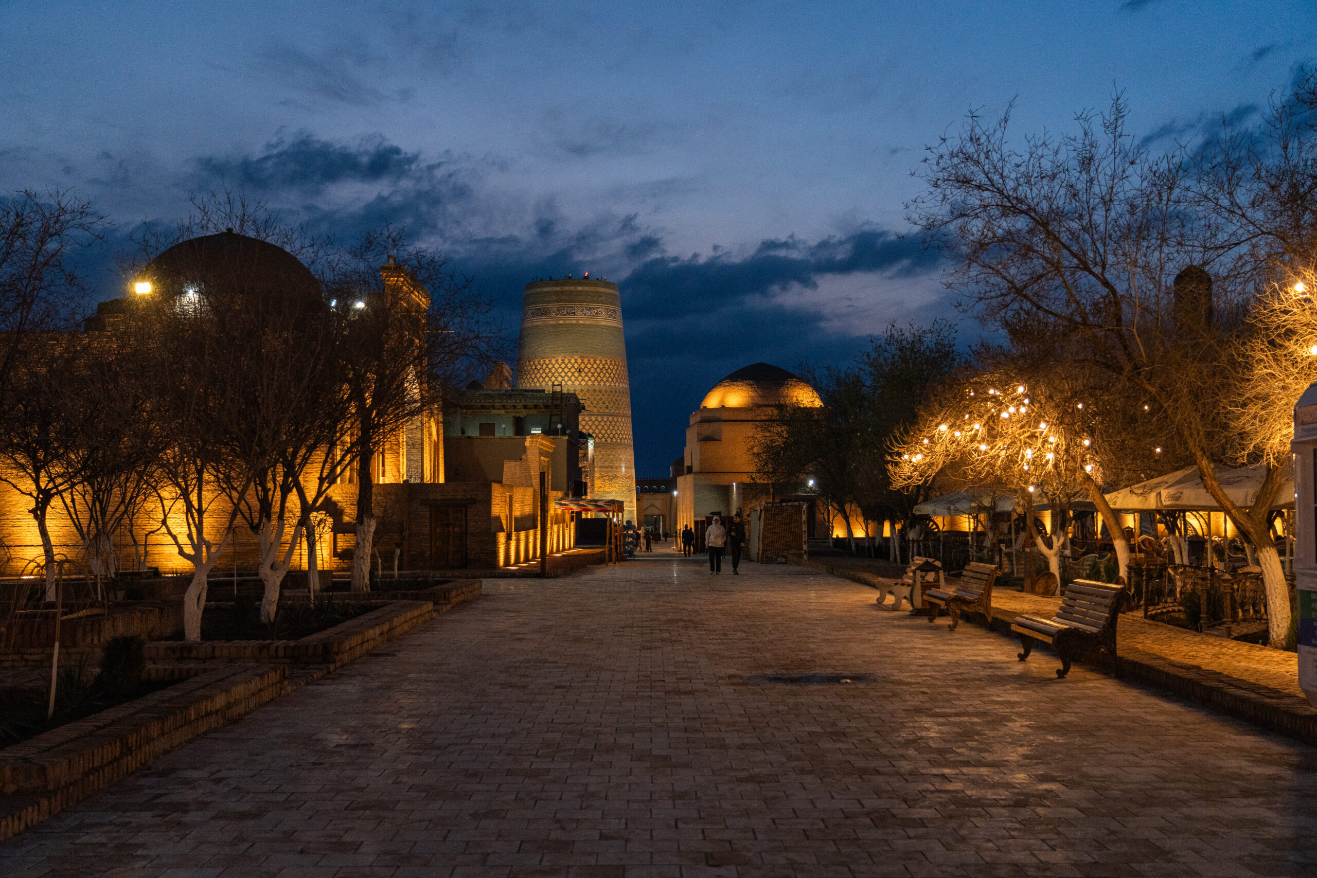 Khiva - the main thoroughfare at night