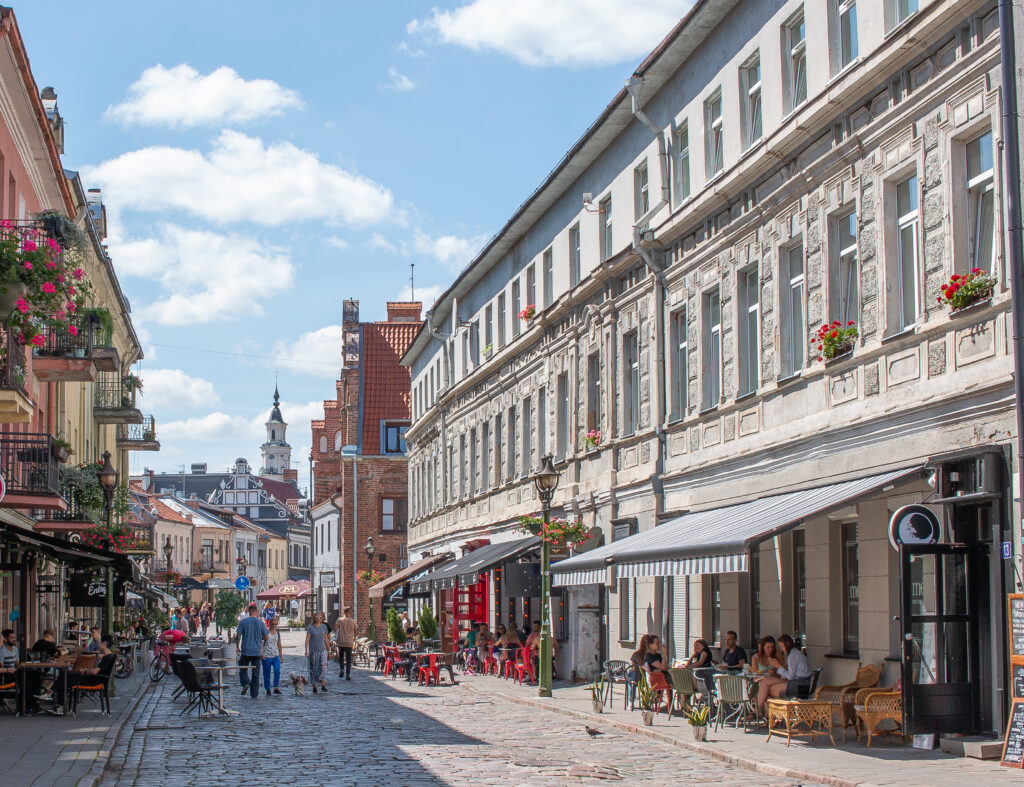 Lithuania - Kaunas - Café society with flowers