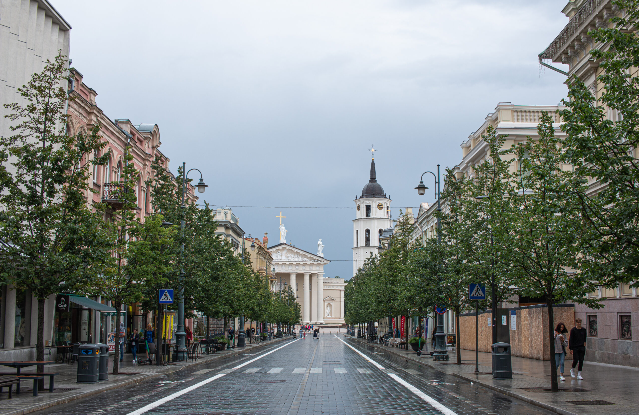 Lithuania - Vilnius Cathedral approached from Gediminas Avenue