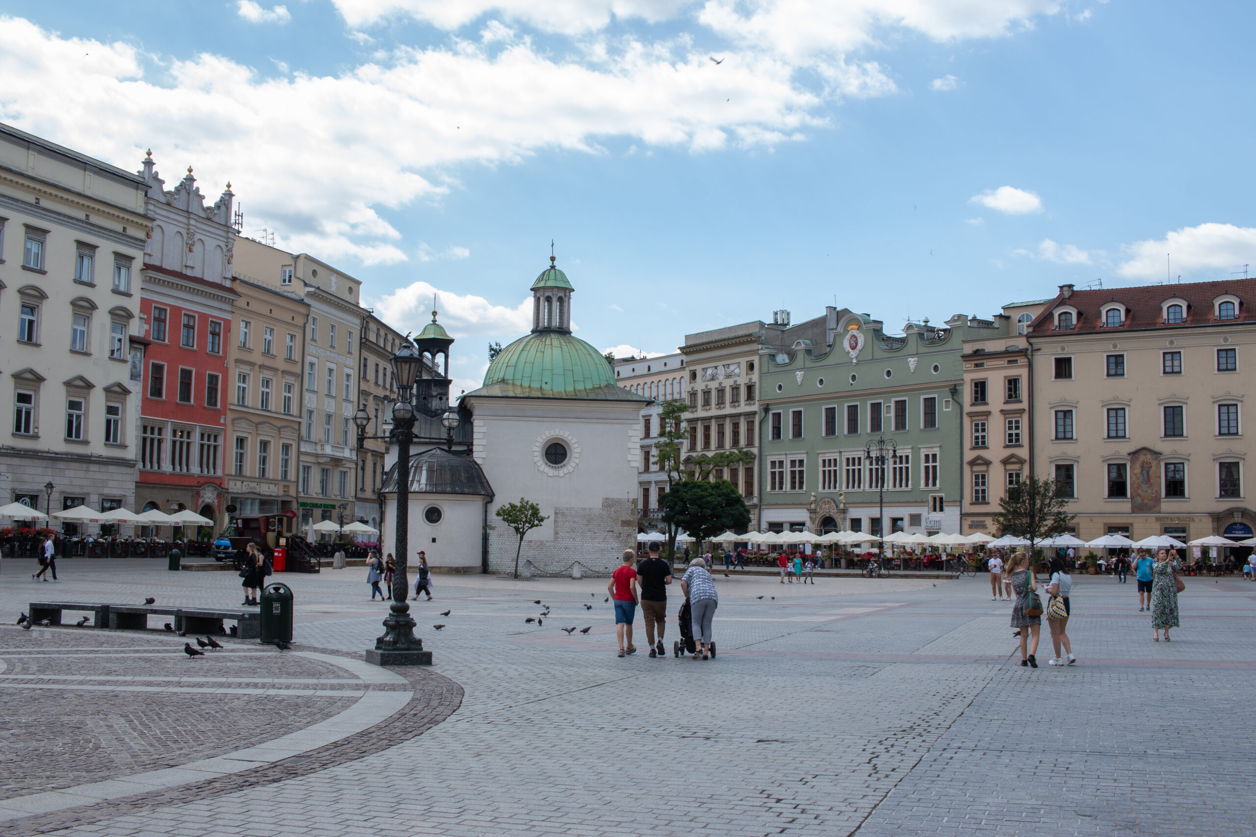 Poland - Krakov - A small section of the enormous market square, Rynek Glowny