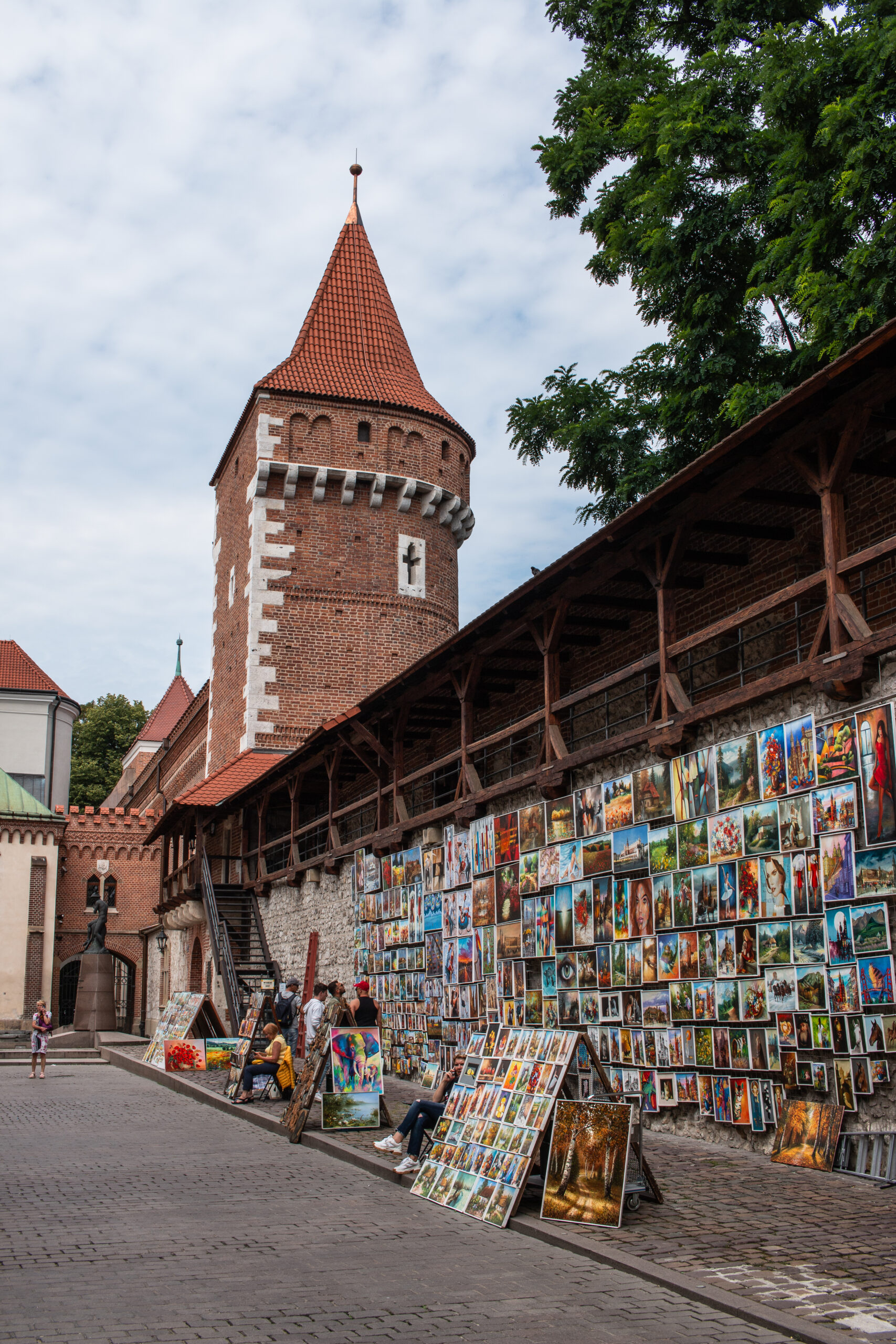 Poland - Krakov - Works of art for sale beside Florian's Gate