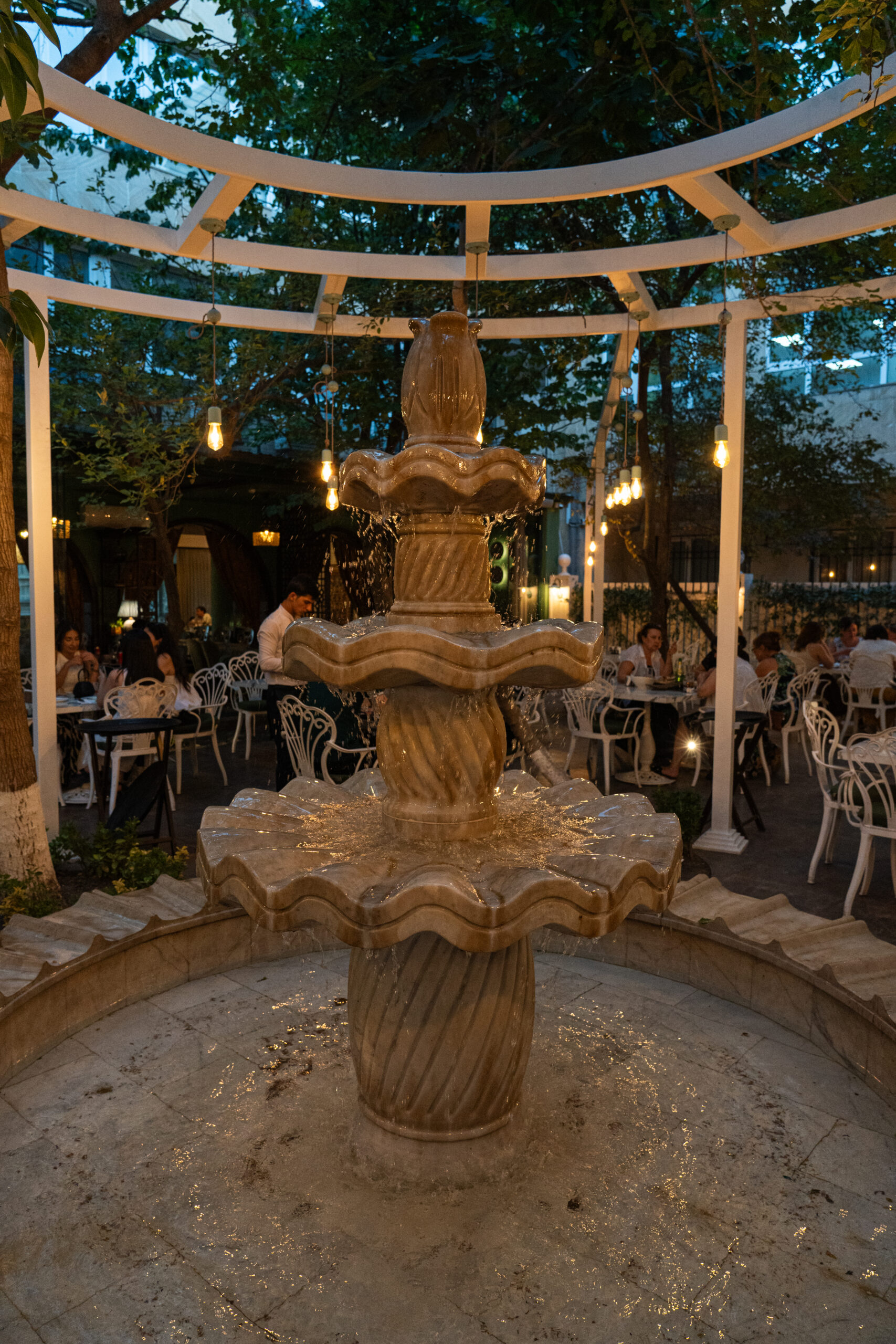 Azerbaijan - Baku -The patio of LaQuza Restaurant