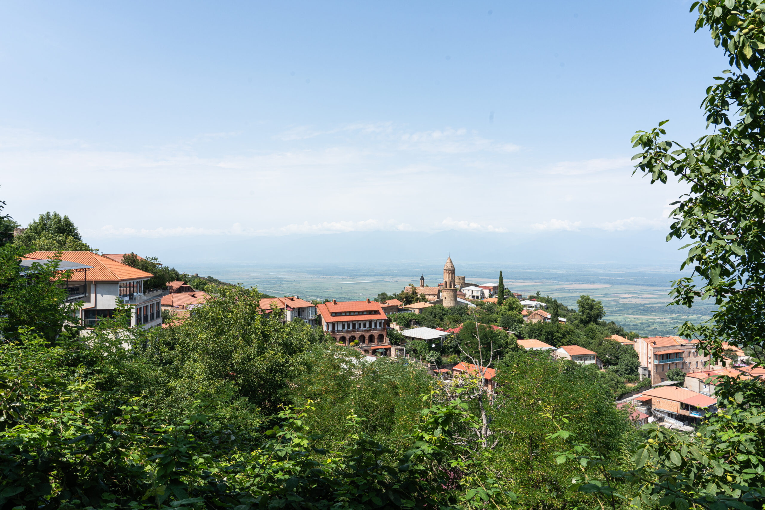 Georgia - looking form Sighnaghi down towards the plains