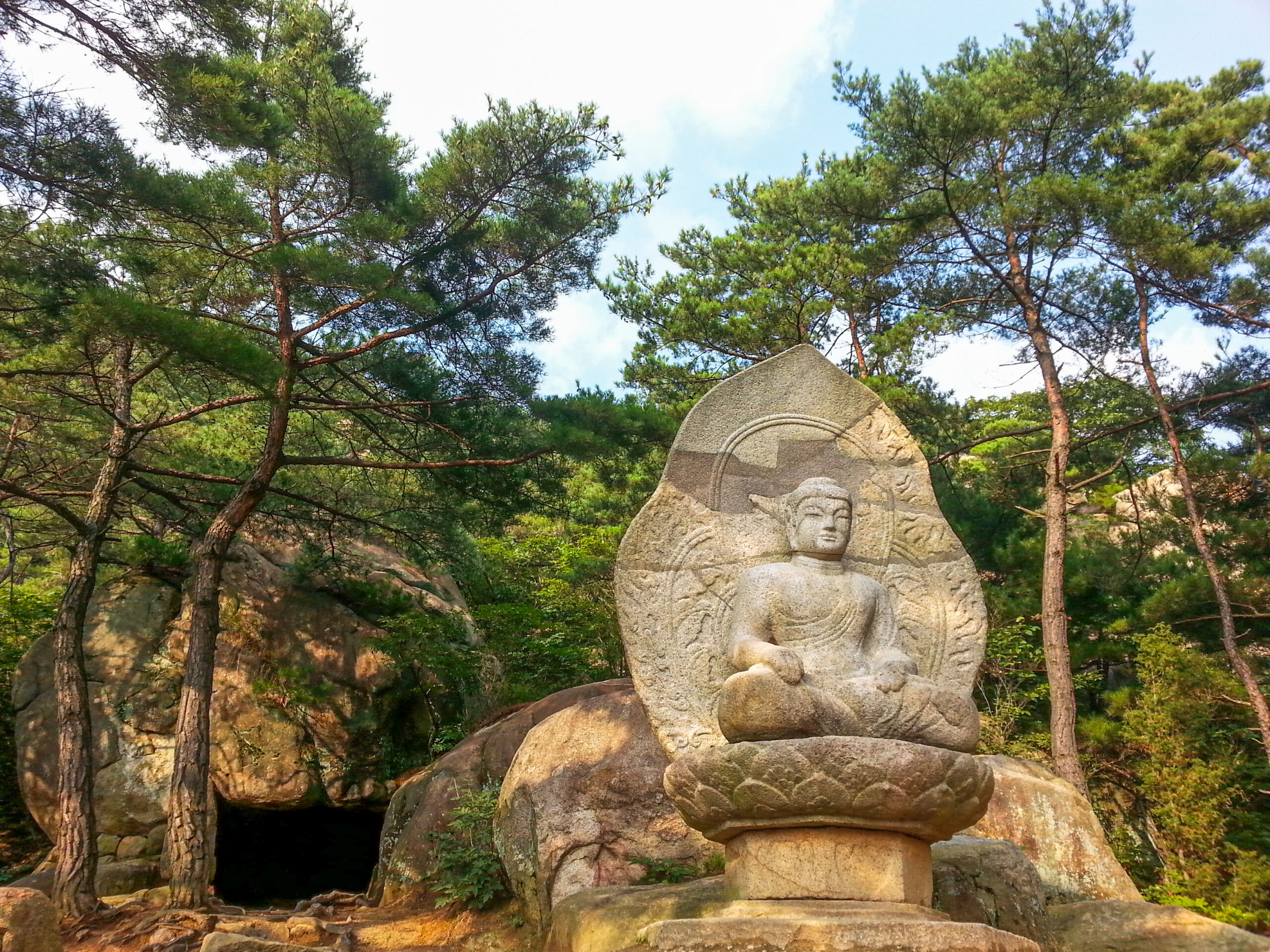 South Korea - Gyeongju National Park - Stone carved Buddha statue