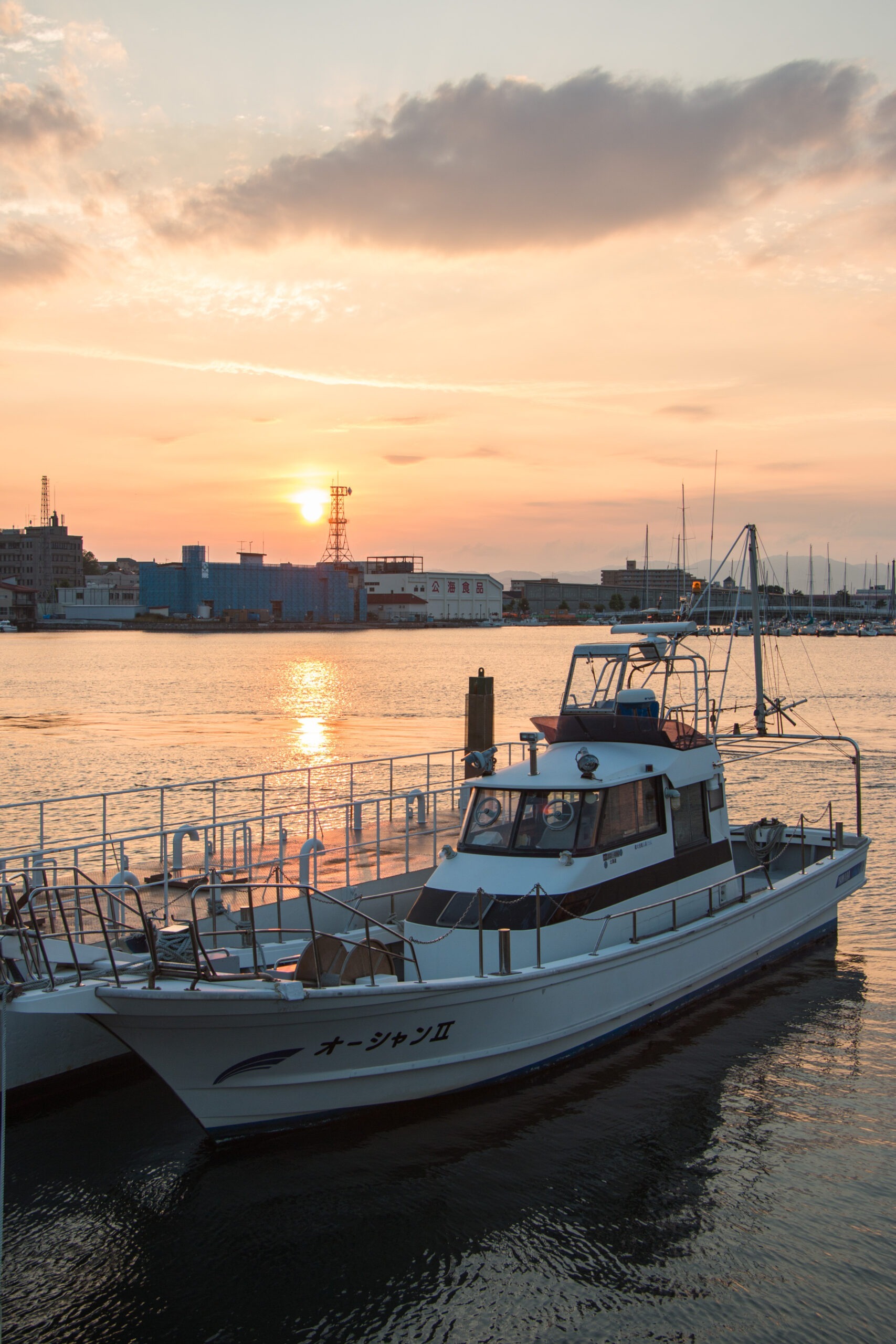 Japan - Hakodate - Sunset across the port