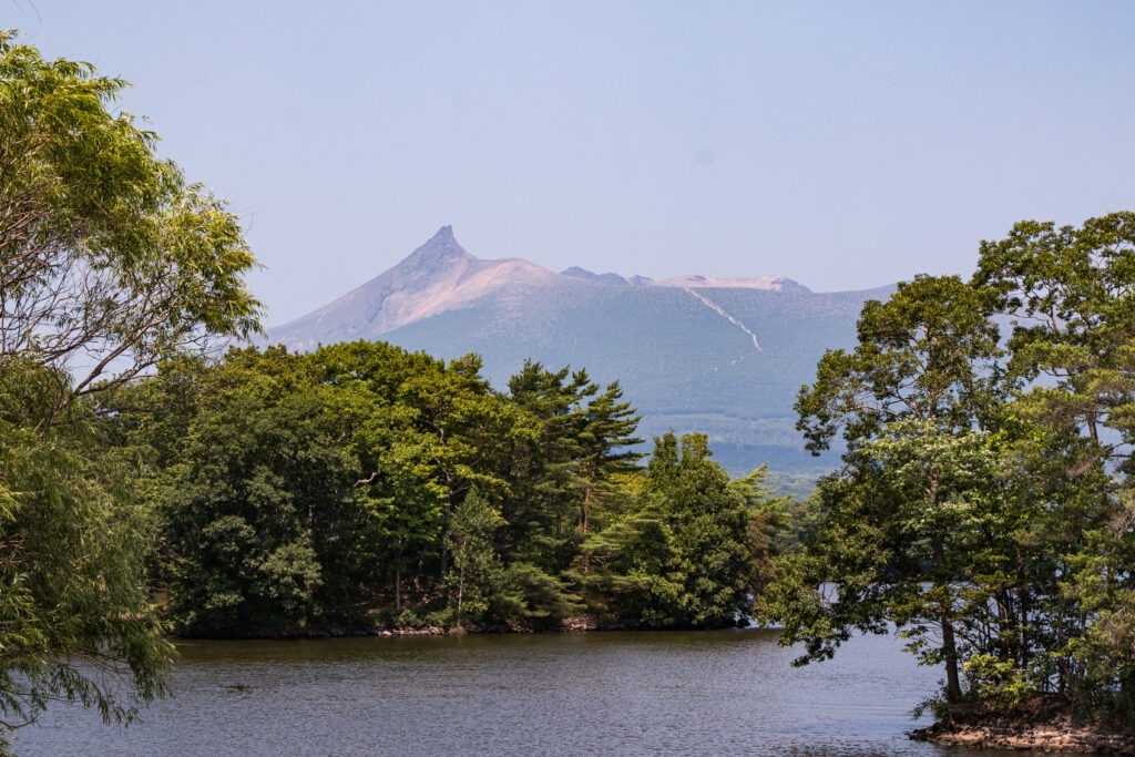 Japan - Hakodate - Onuma Lake - view of Mount Koma Ga