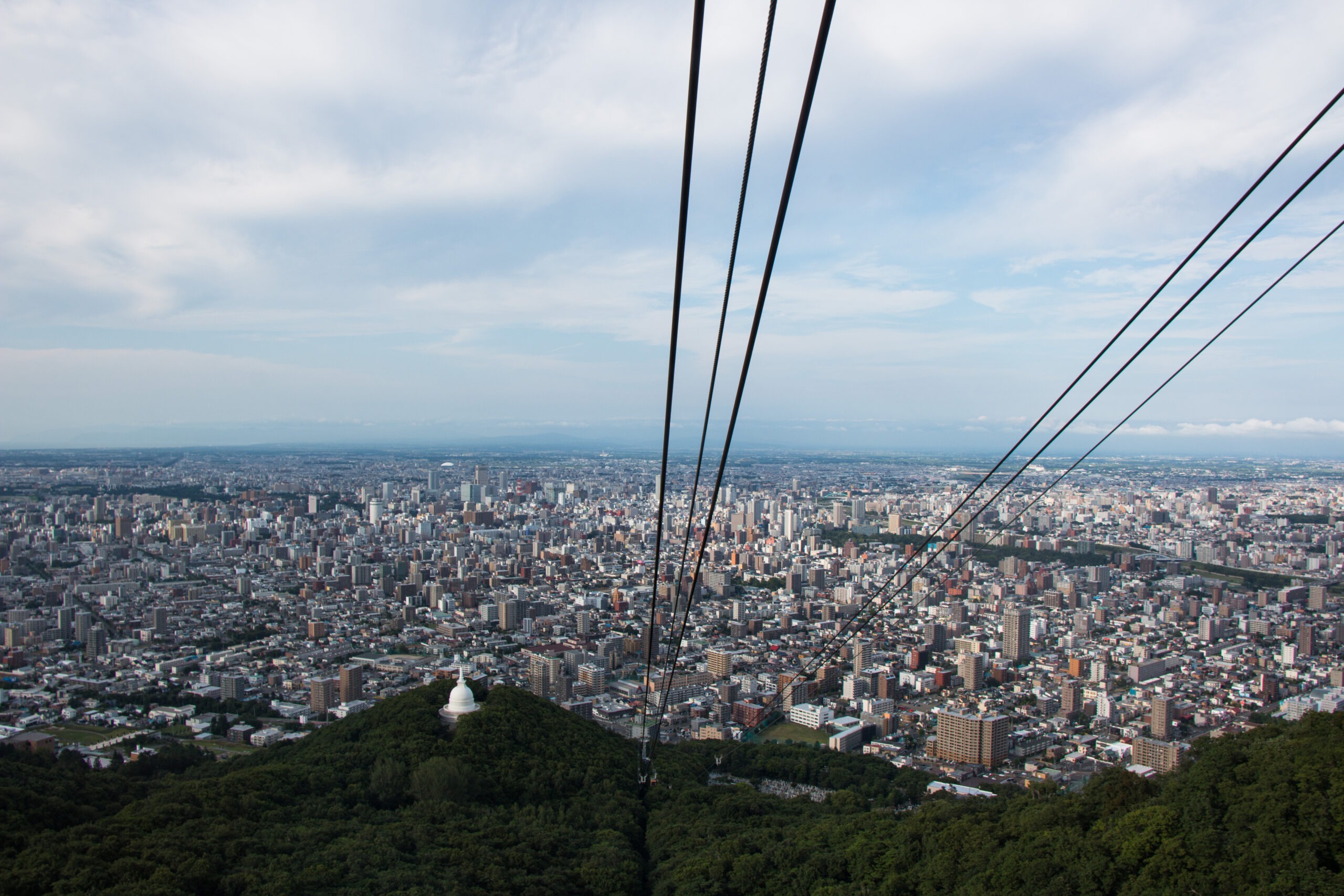 Japan - Sapporo - The view over the city on the way up to the Moiwa Sancho Station