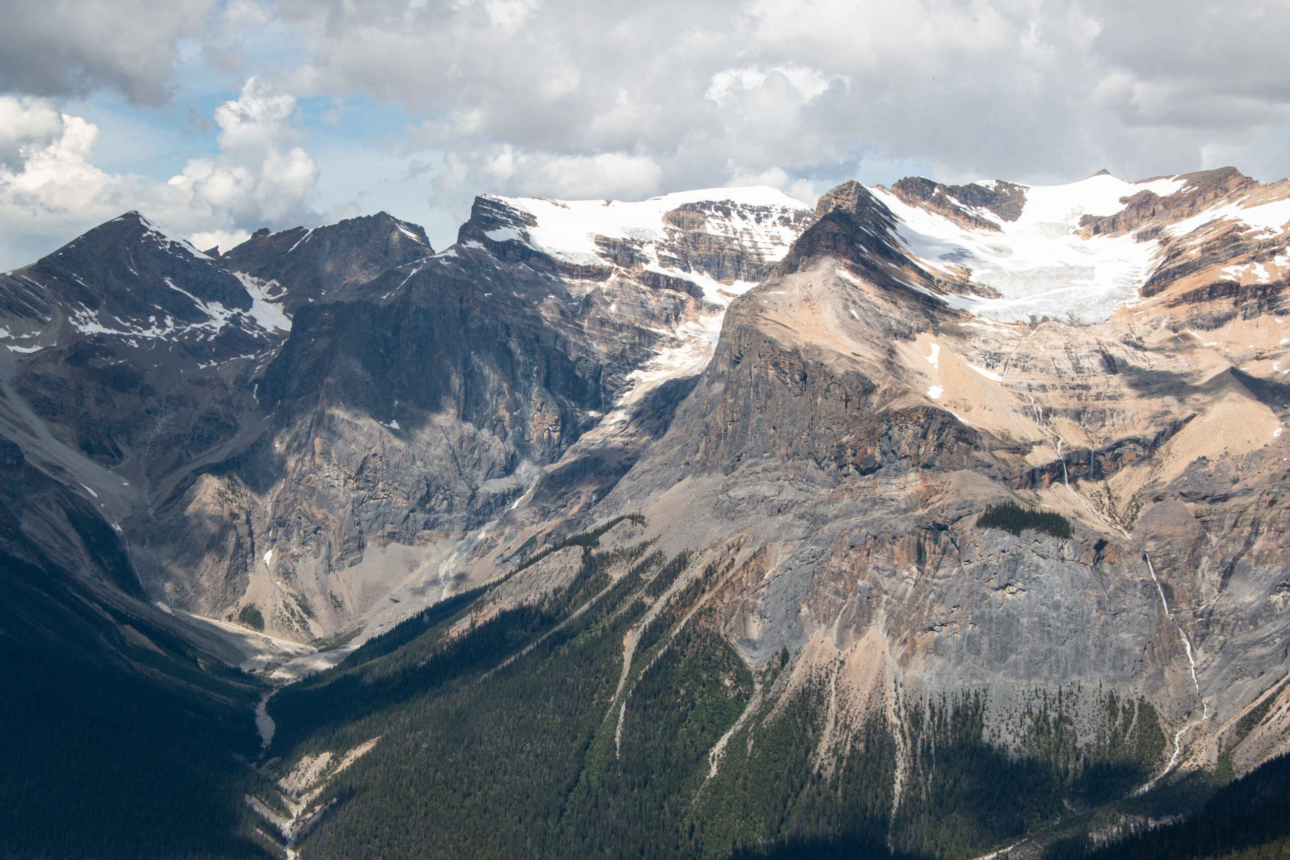 The President Mountain range and glaciers