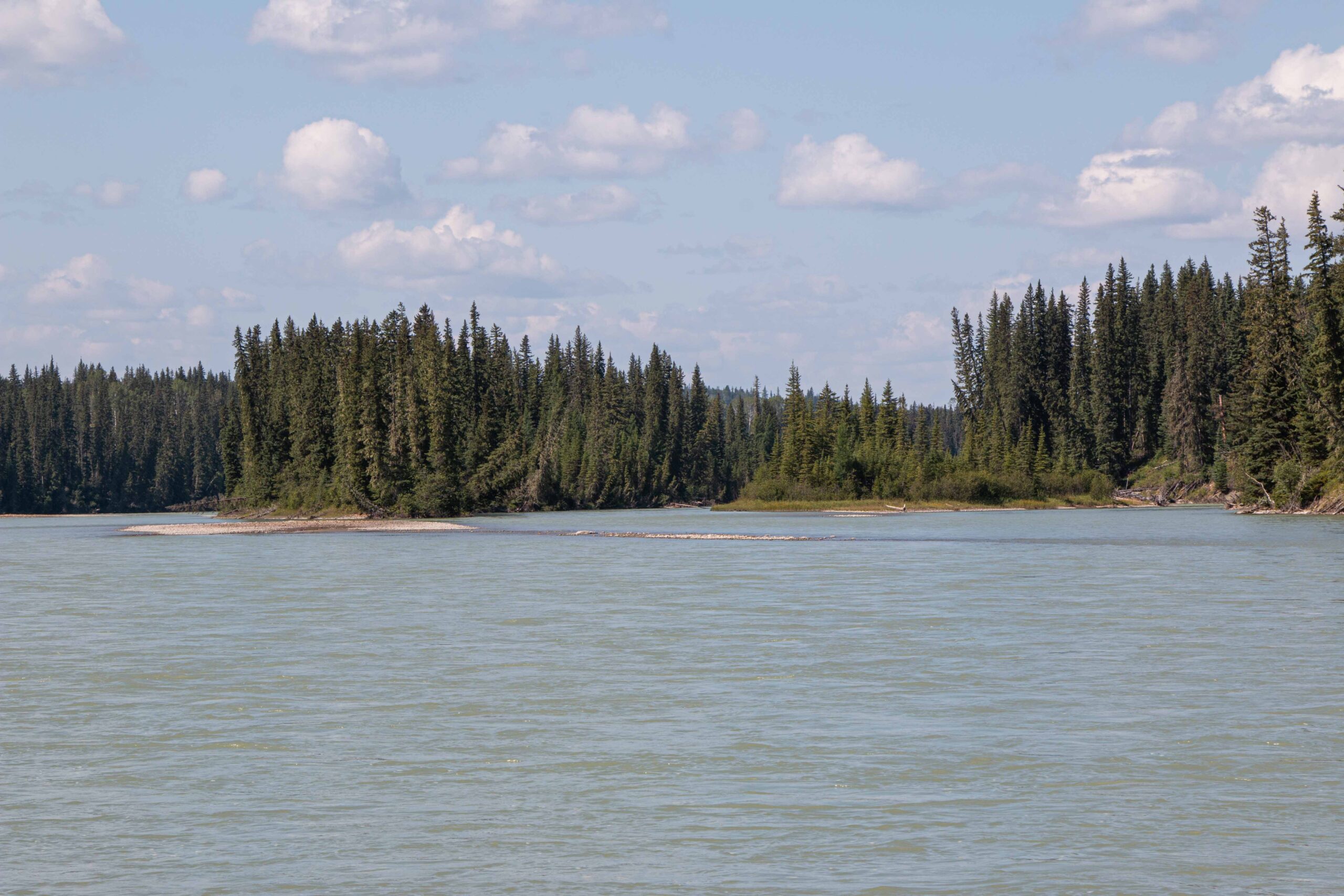 Little change in the Athabasca River scenery - day 4