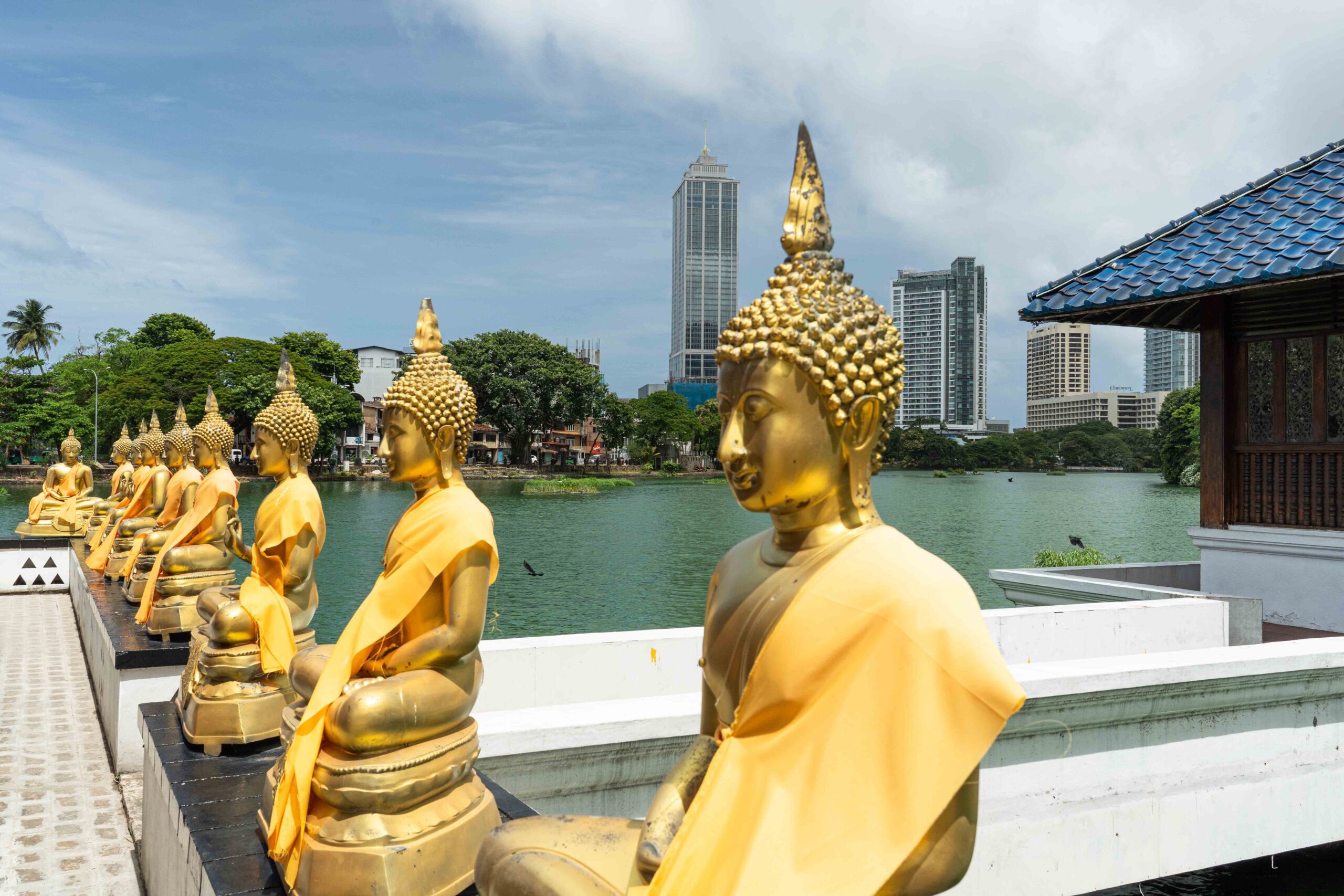 Looking from the buddhist temple, Seema Malaka to Galle Face district in Colombo.