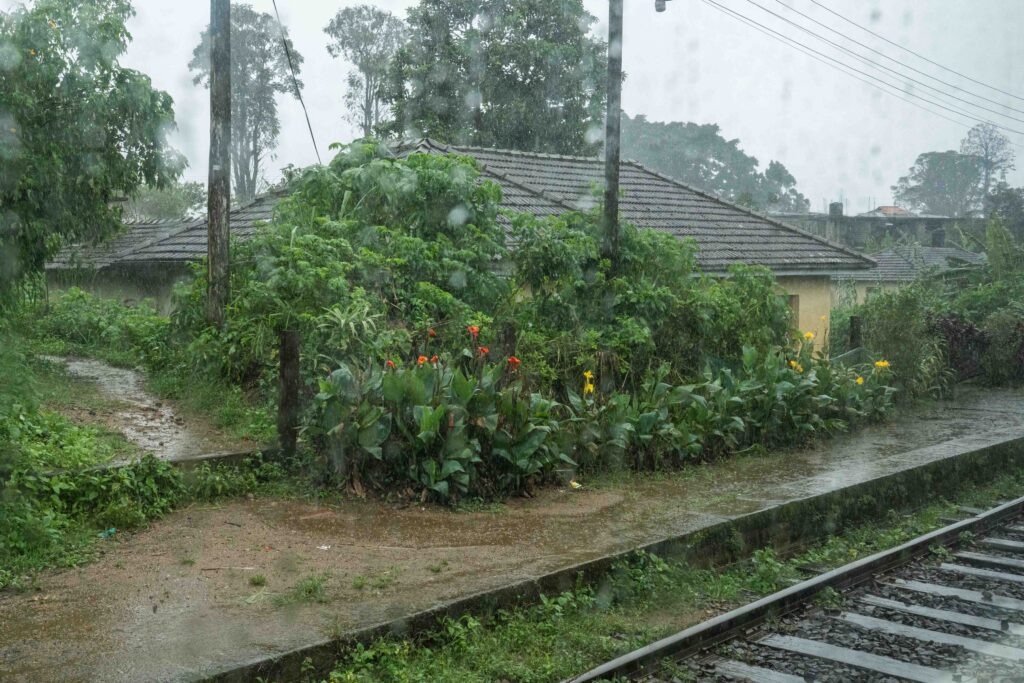 Looking through the terrain window at a small station with a British flare