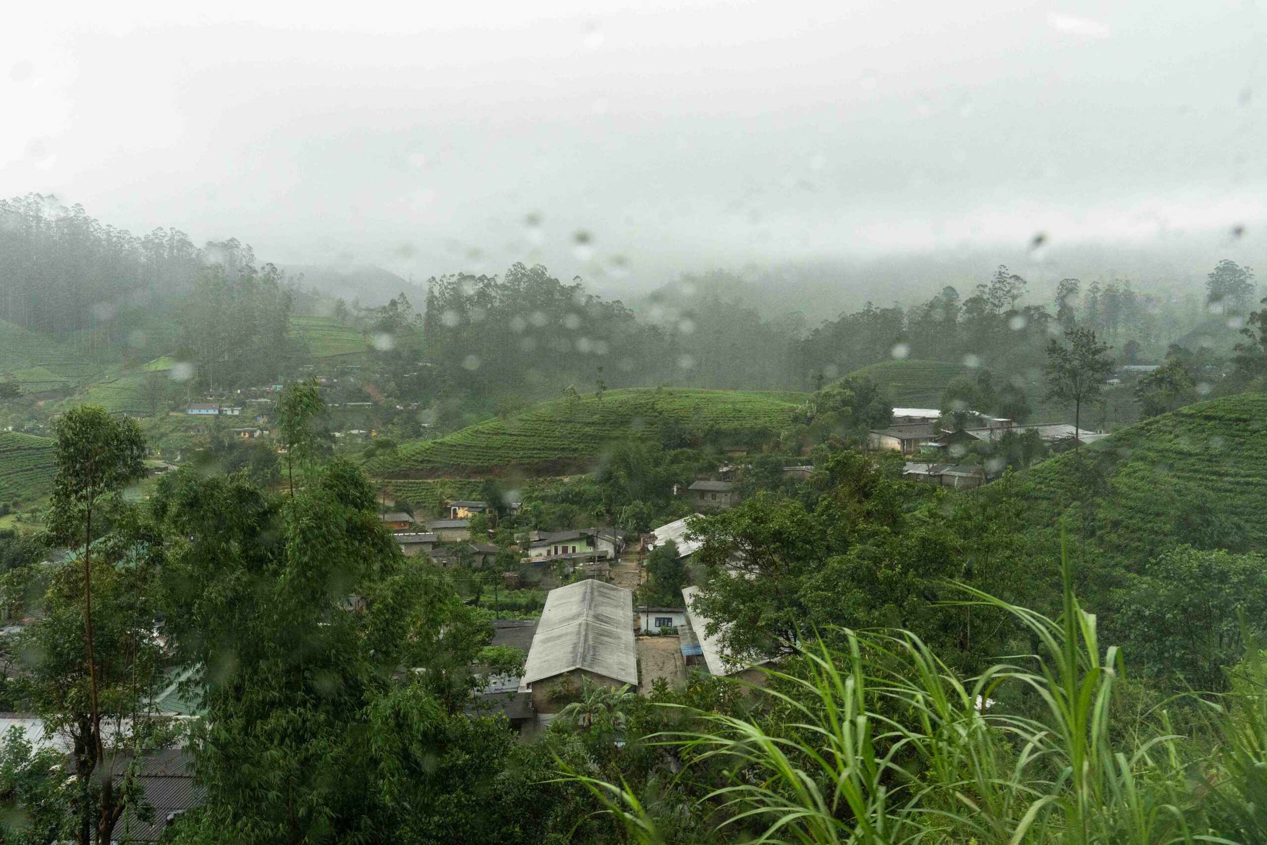 The train from Ella to Kandy - views through the rain