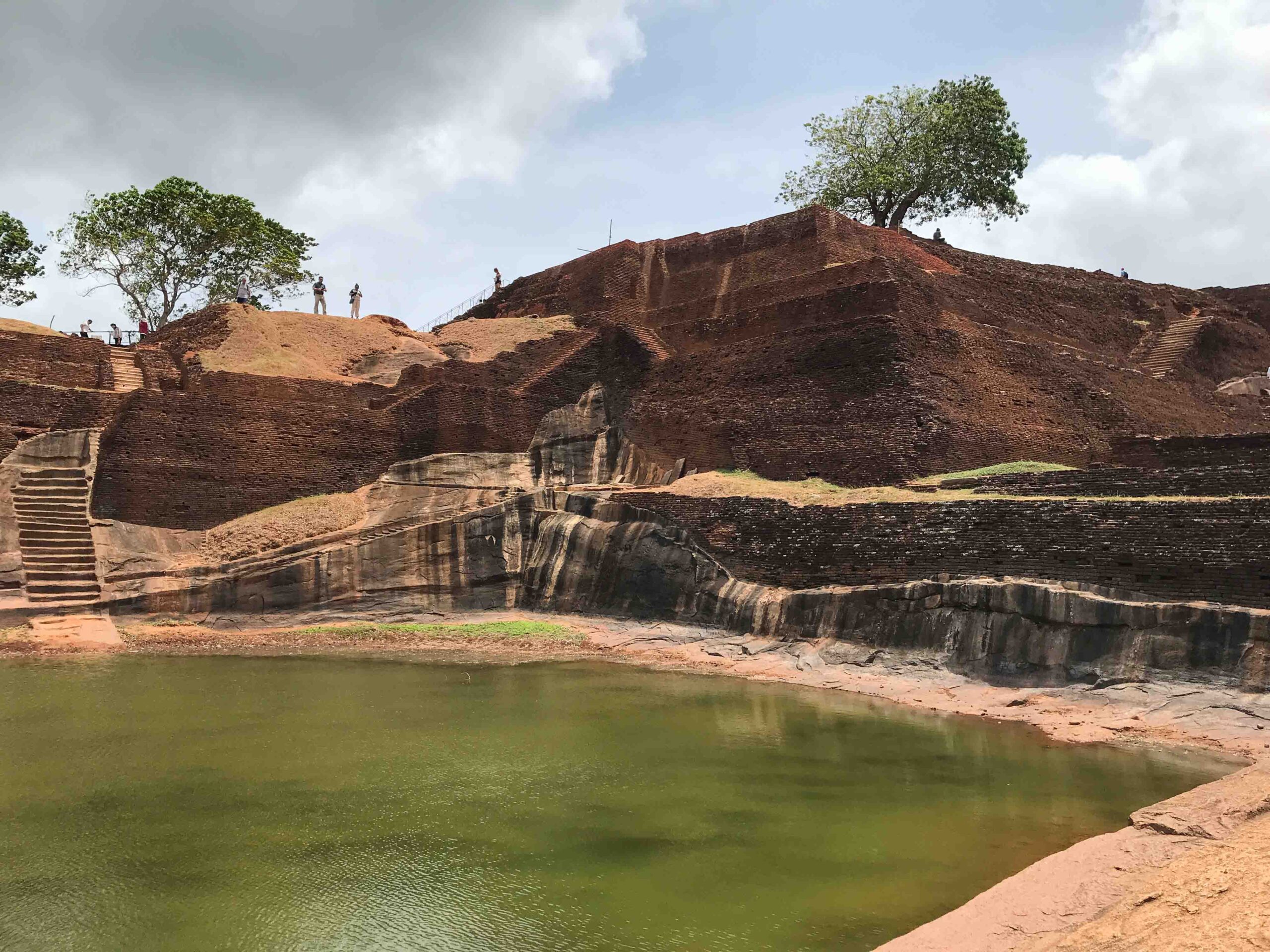 The top of the Lion's Rock, Sigiriya - looking back across the pool to the upper structure